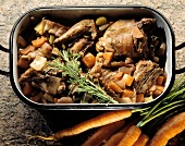 Rabbit with vegetables and rosemary