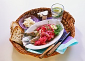 Herring salad with beetroot, horseradish & garden cress