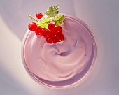 A bowl of redcurrant mousse