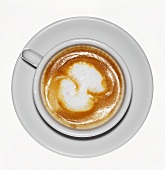 A cup of cappuccino (from above)