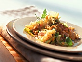 Fusilli and lentil salad