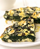 Frittata with feta, spinach and olives