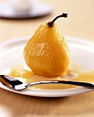 Poached pear with ginger syrup