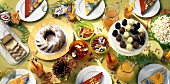Colourful table with cakes and sweets for children's' party