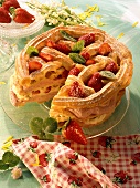 Flockentorte (choux pastry cake)with strawberry & lemon cream(3