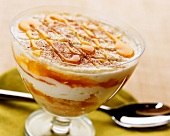 Honey and apricot mousse in a dessert bowl