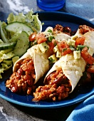 Mexikanische Enchiladas mit Hackfleisch-Bohnen-Füllung