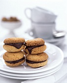 Almond biscuits with chocolate filling