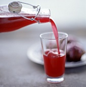 Pouring cranberry juice