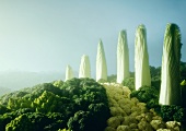 Landscape made of green vegetables