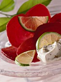 Baked beetroot with lime and sour cream