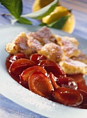 Emperor's pancake with stewed plums