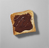 Slice of toast with nut nougat spread