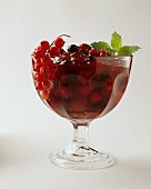 Red fruit jelly in dessert glass