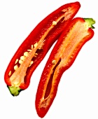 Halved red chili pepper