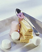 Shortbread and marshmallows