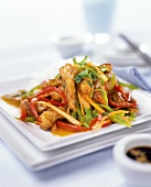 Chicken with vegetables and sweet and sour sauce