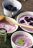 Blackberry mousse in bowl