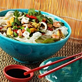 Asian seafood soup with glass noodles