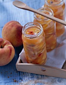 Peach preserve with amaretto and almonds