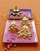 Sweet pastry biscuit in shape of fir tree