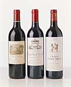 Three fine red wines from Bordeaux, France
