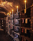 Stone shelf in Seppelt wine cellar, Victoria, Australia