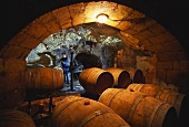 Weinkeller in der Domaine des Roches Neuves, Saumur-Champigny