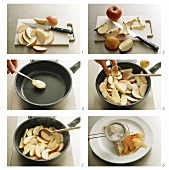 Making crepe with Calvados apples