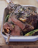 Leg of lamb with green beans