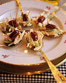 Appetiser: Waldorf salad on festive spoons