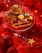 Gingerbread Father Christmas with biscuit sleigh & cinnamon parcels