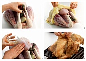 Preparing stuffed turkey