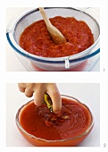 Making cold tomato soup