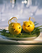 Lemon pig as table decoration