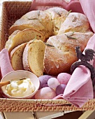 Vanilla yeast ring with rosemary for Easter