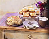 Almond cheesecake with cherries and mandarin yoghurt cake