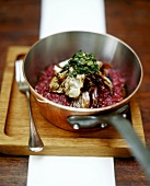Risotto rosso (Red wine risotto with braised white cabbage)