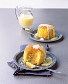 Semolina cakes with custard and honey