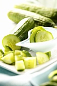 Cucumber, sliced and in pieces