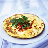 Chili frittata with cod fillets