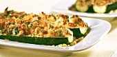 Stuffed baked courgettes