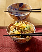 Chinese style egg noodles with tofu and vegetables