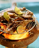 Spicy lamb chops on the barbecue