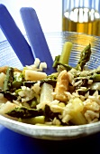 Green and white asparagus salad