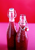 Strawberry pulp in flip-top bottles 