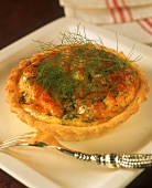 Mini-quiche with smoked salmon and dill