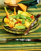 Pan-cooked quinoa with curry and vegetables
