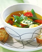 Vegetable soup with aioli