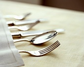 Cutlery under a napkin